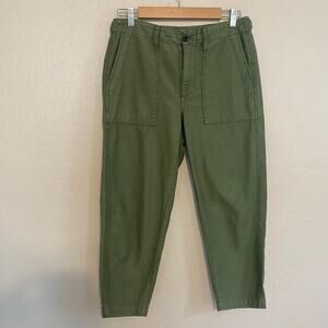 Madewell Griff Tapered Fatigue Pants Womens Size 26P Green 100% Cotton Normcore